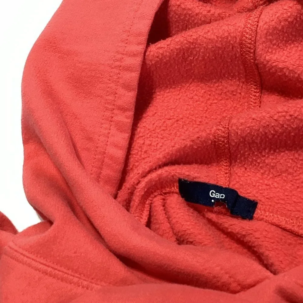 GAP Casual Hoodie Big Kids Size M Coral Rosebush White Logo Pullover